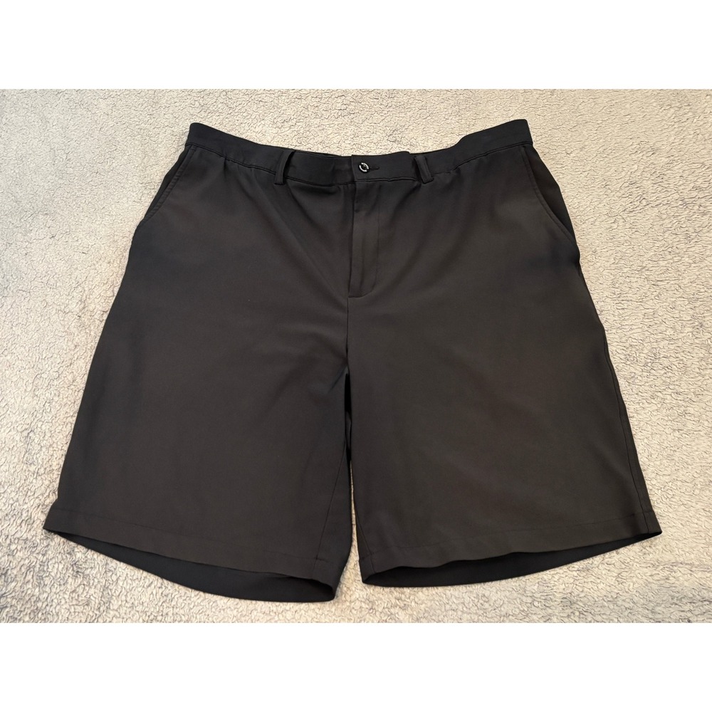 Dunning Mens Golf Shorts Black Size 38 Performance Stretch Flat Front RN128492